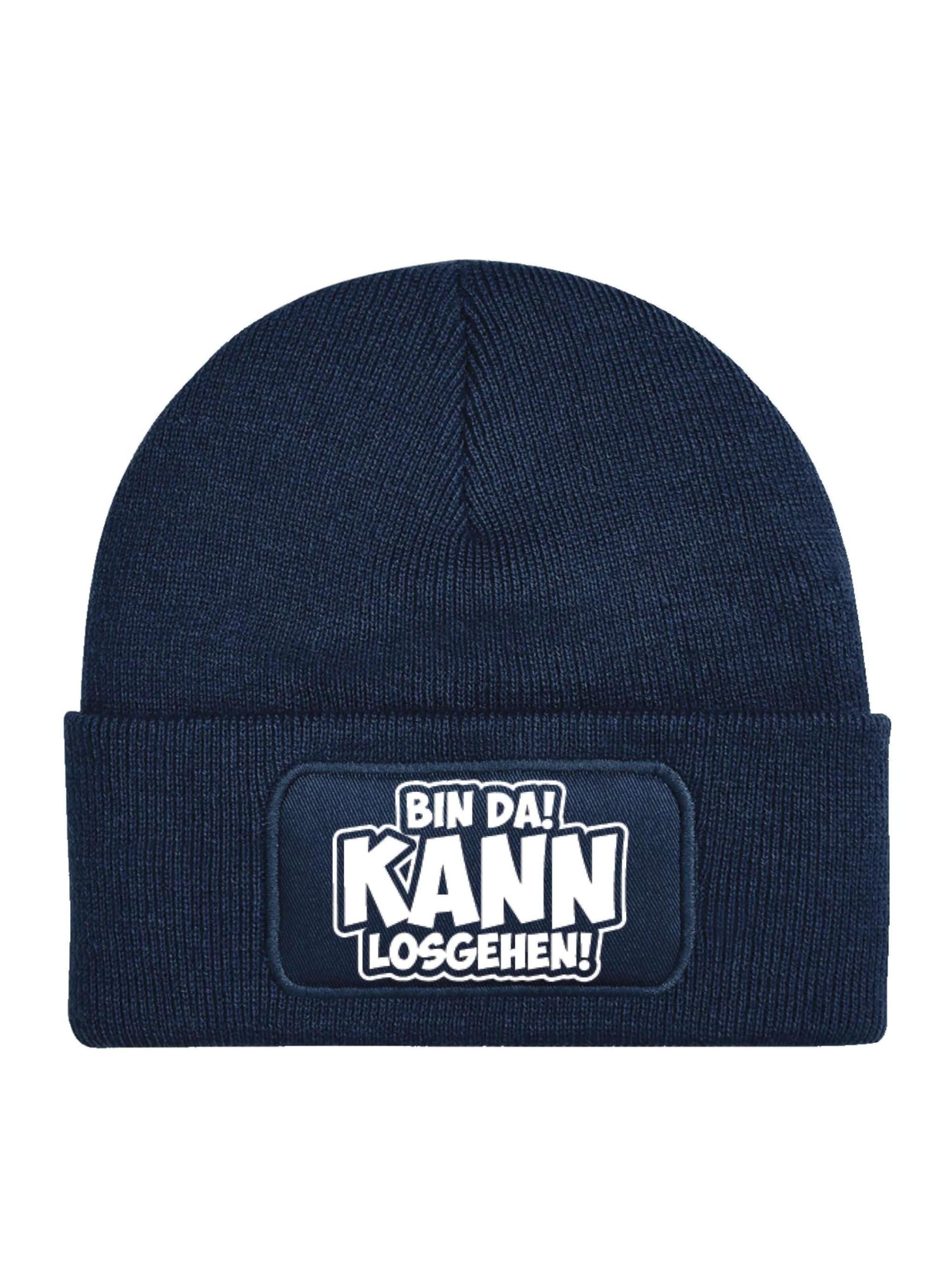 Youth Designz Beanie 'Bin da, kann losgehen' in Blue: front