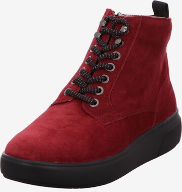 WALDLÄUFER Lace-Up Ankle Boots in Red: front