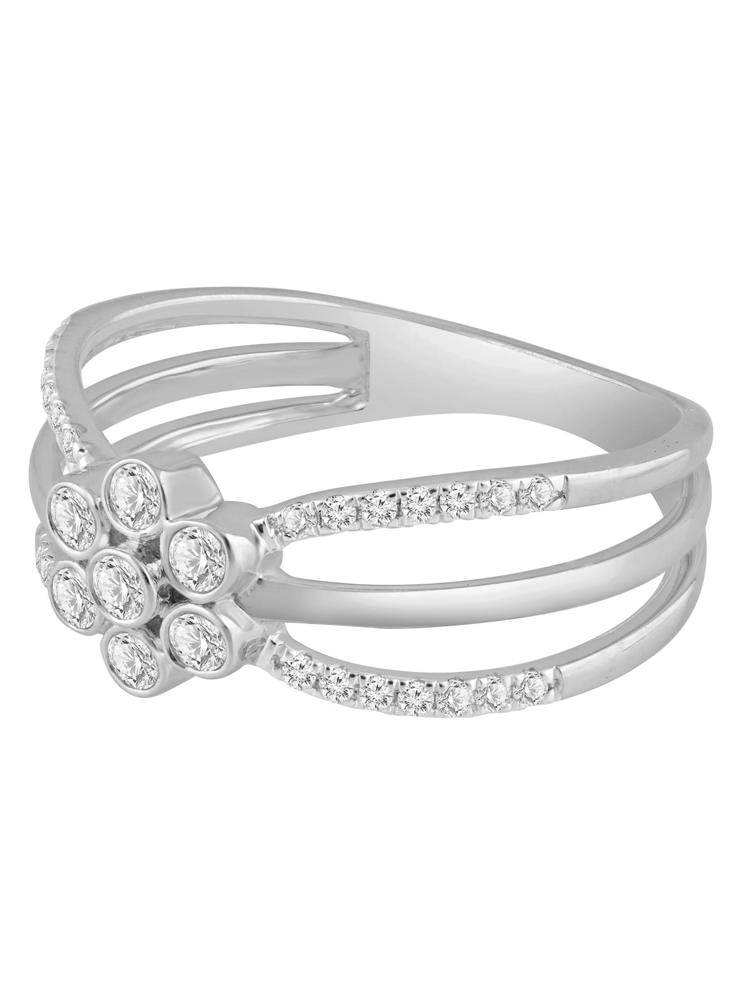 Diamant Exquis - Anillo 'Ring aus 585 Weißgold mit Diamant' en plata
