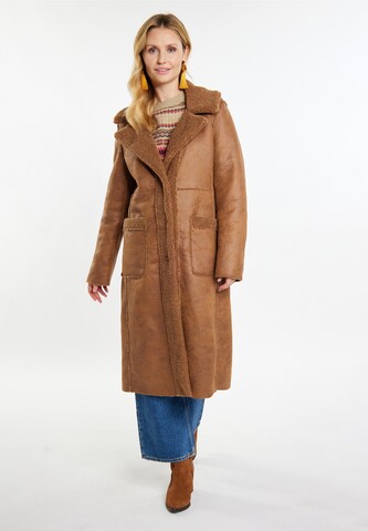 usha FESTIVAL Winter Coat 'Rakata' in Brown: front