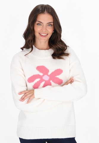 Pull-over Usha en blanc : devant