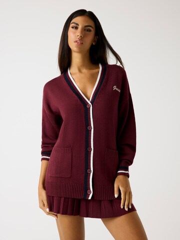 GUESS Knit Cardigan in Red: front