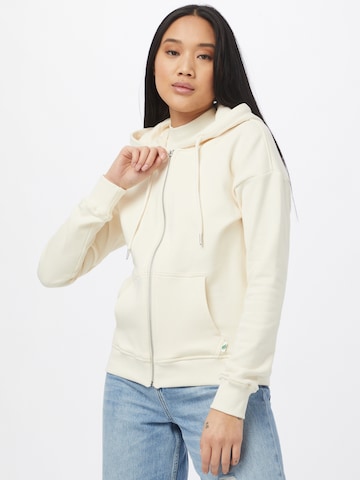 Urban Classics Zip-Up Hoodie in Beige: front