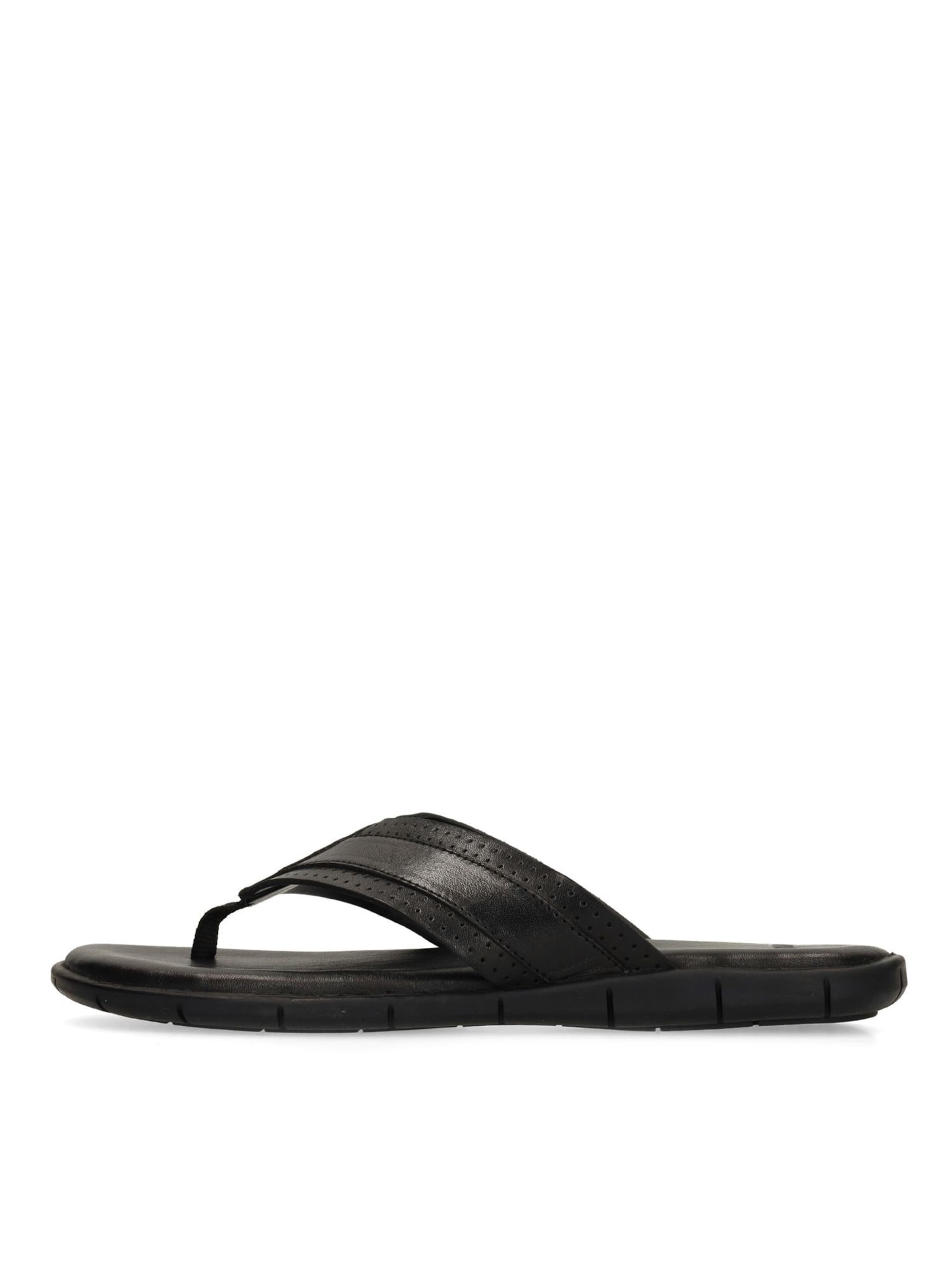 MANFIELD T-Bar Sandals in Black