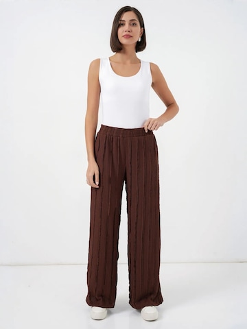 Wide Leg Pantalon Bigdart en marron