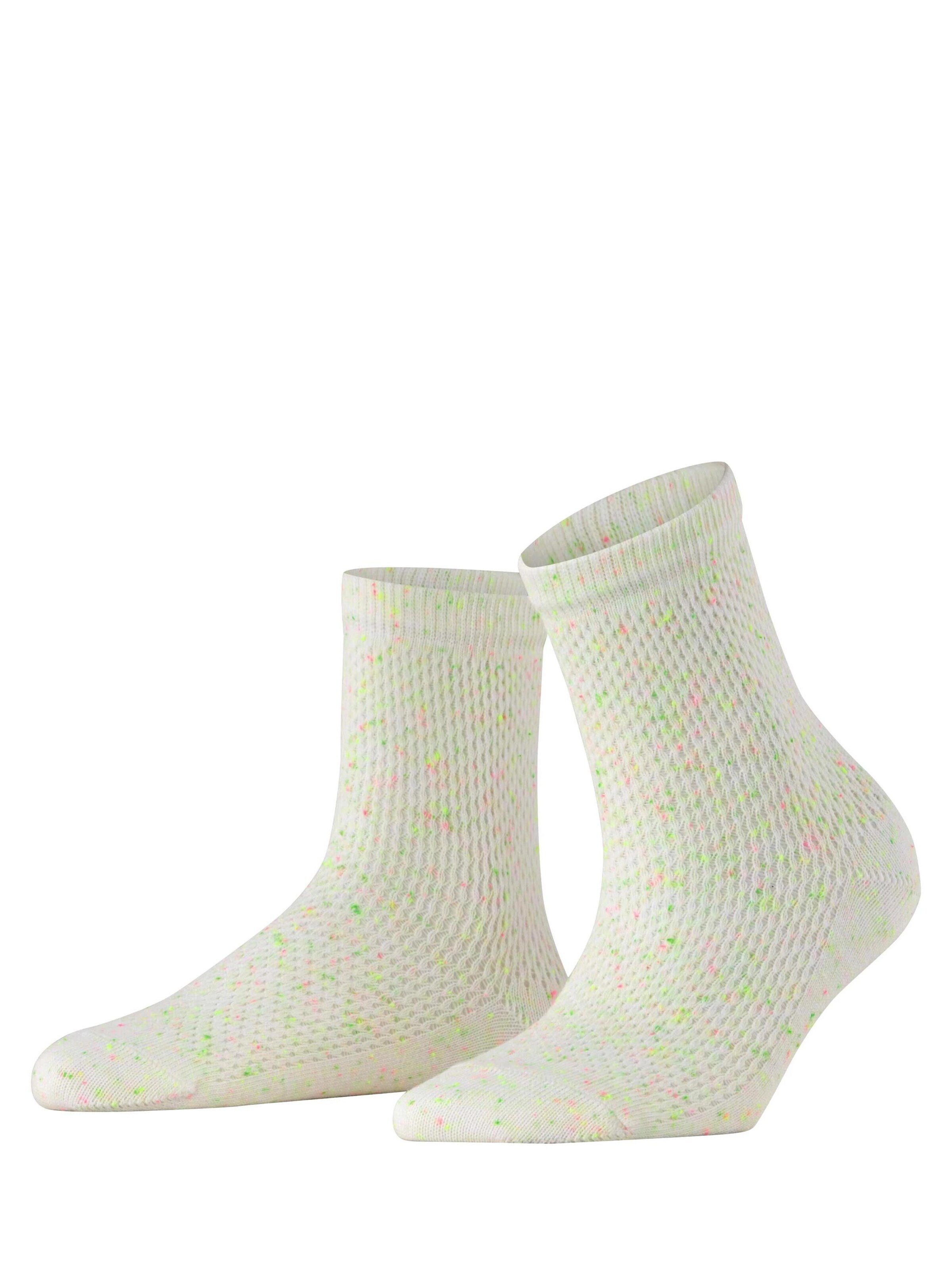 BURLINGTON Socks 'Neon Splash' in White: front