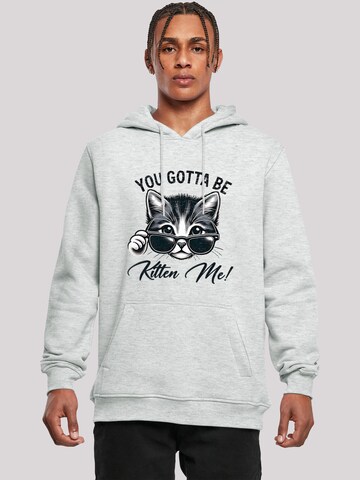 Sweat-shirt 'Kätzchen You Gotta Be Kitten Me!' F4NT4STIC en gris : devant