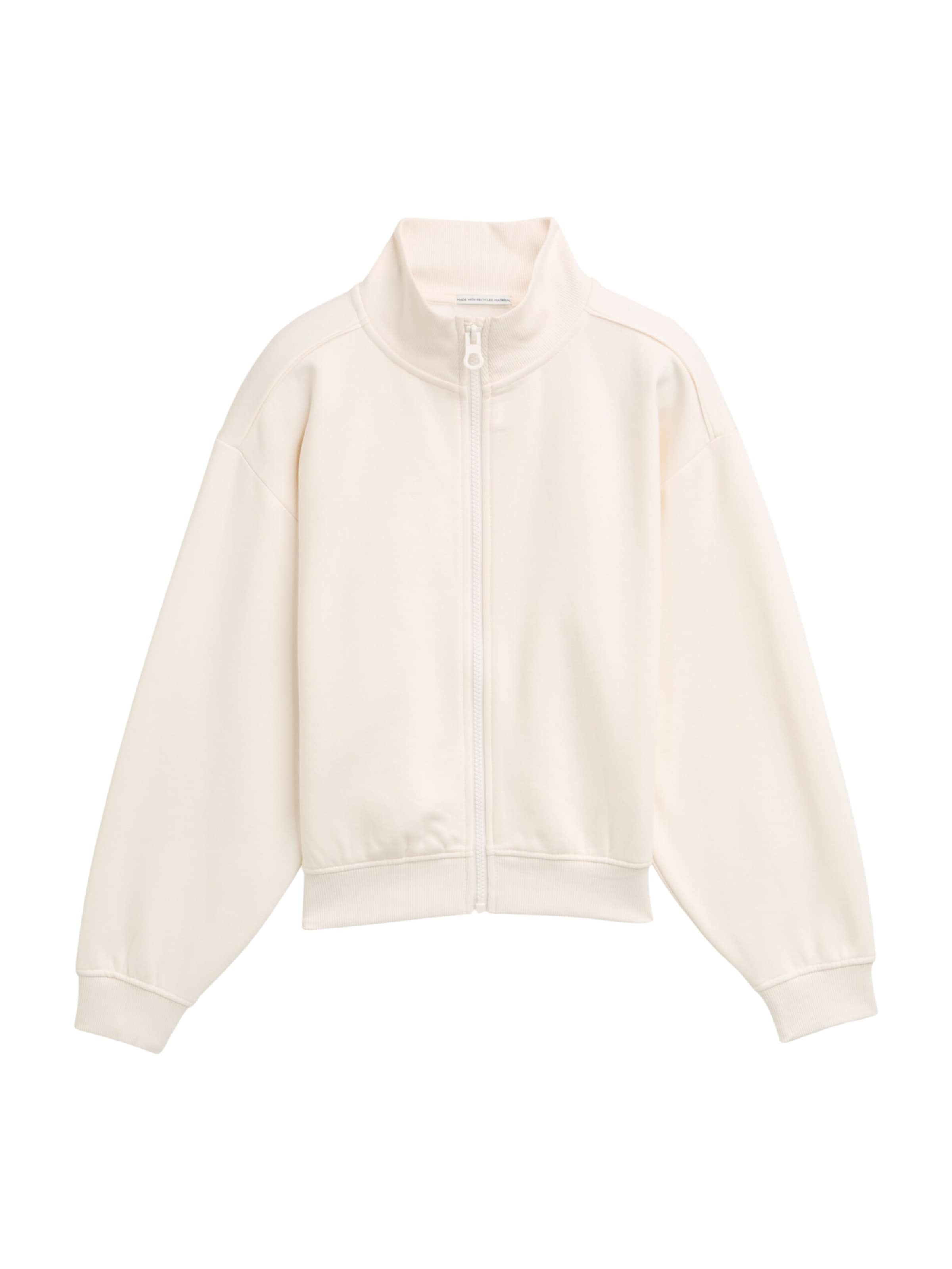 TOM TAILOR Sweat jacket in White: front