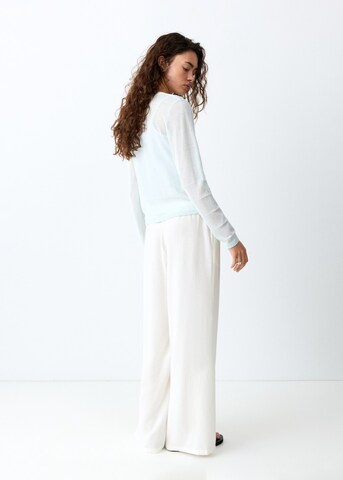 MANGO TEEN Wide leg Pants 'Linenpo' in White