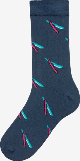 JOHN DEVIN Socken in blau / petrol / pink, Produktansicht