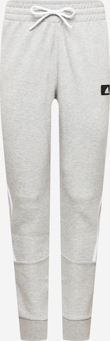 ADIDAS SPORTSWEAR Tapered Workout Pants 'Future Icons 3-Stripes' in Grey: front