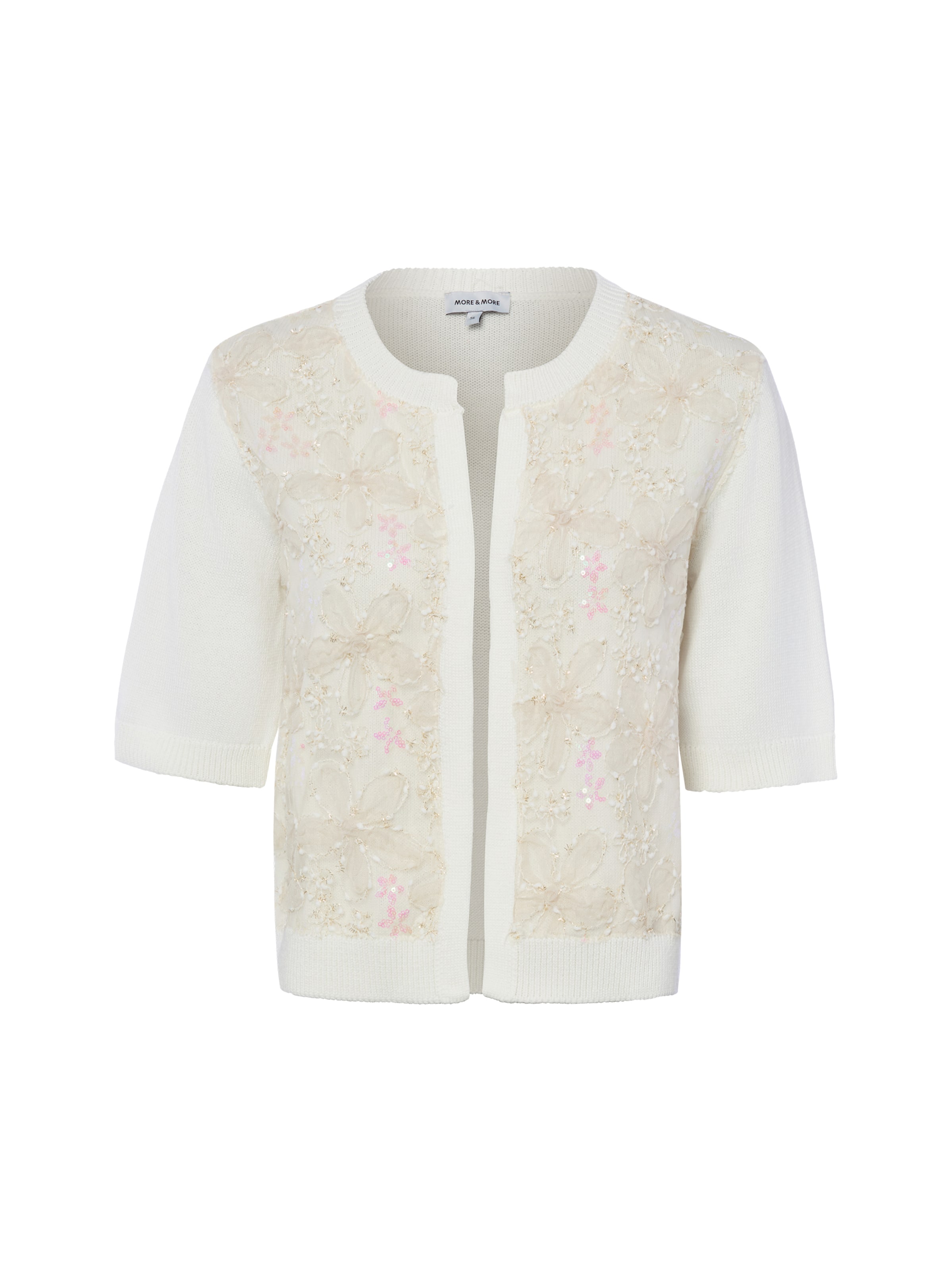MORE & MORE Gebreid vest in Wit: voorkant