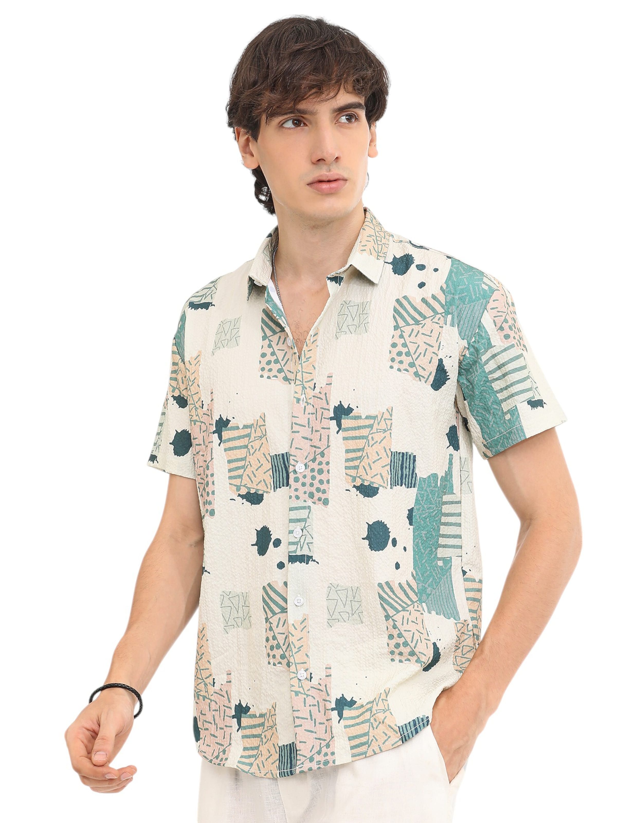 Campus Sutra Regular fit Srajca 'Zowie' | bež barva