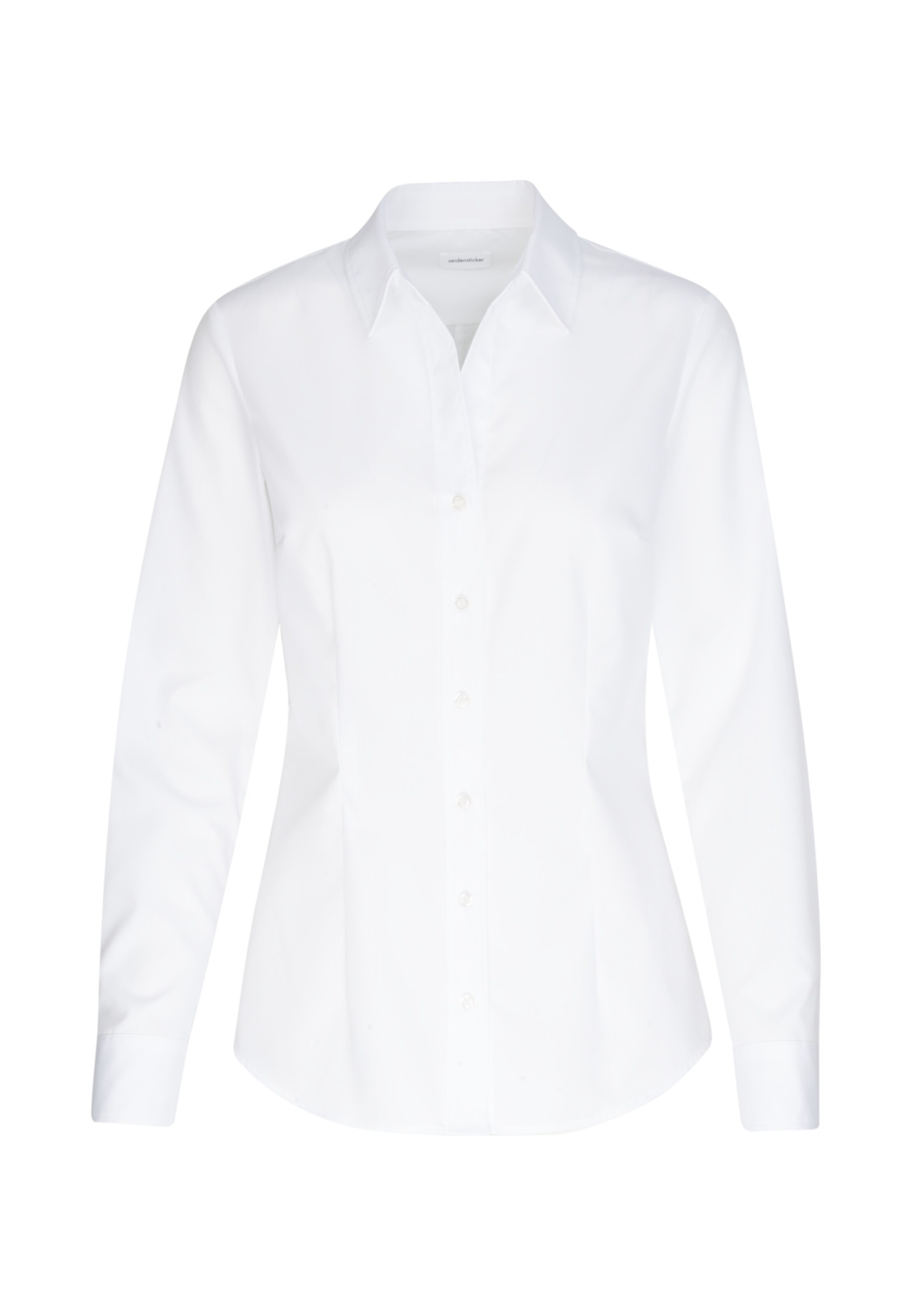 SEIDENSTICKER Hemdbluse ' Schwarze Rose ' in weiß, Produktansicht