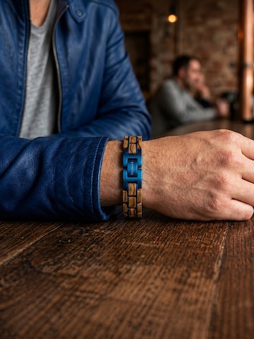 Holzwerk Armband 'SUEDSEE' in Blauw: voorkant