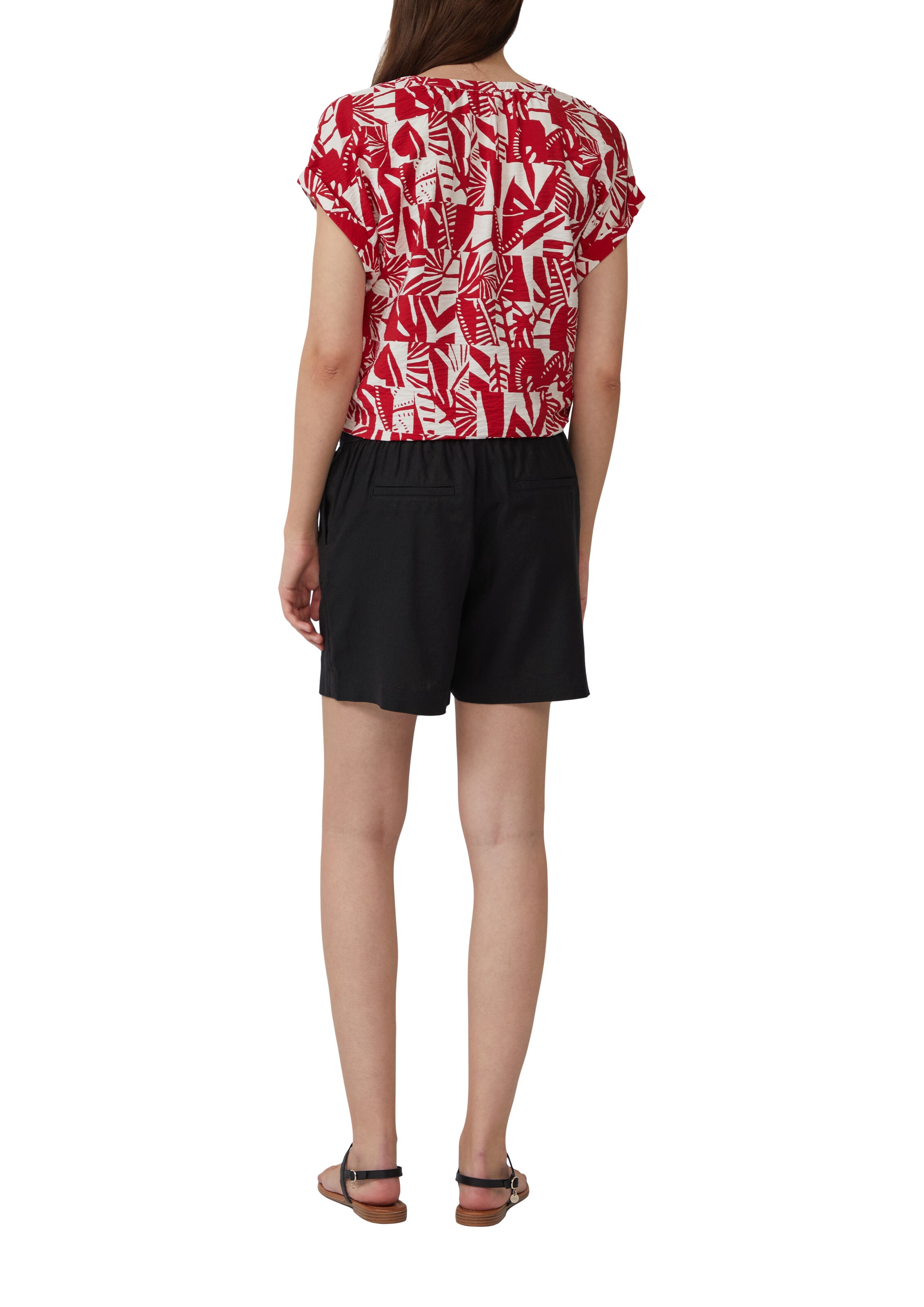 s.Oliver Wide leg Pleat-Front Pants in Black