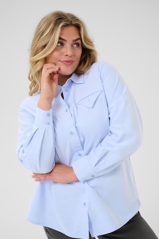 KAFFE CURVE Blouse 'Osina' in Blauw: voorkant