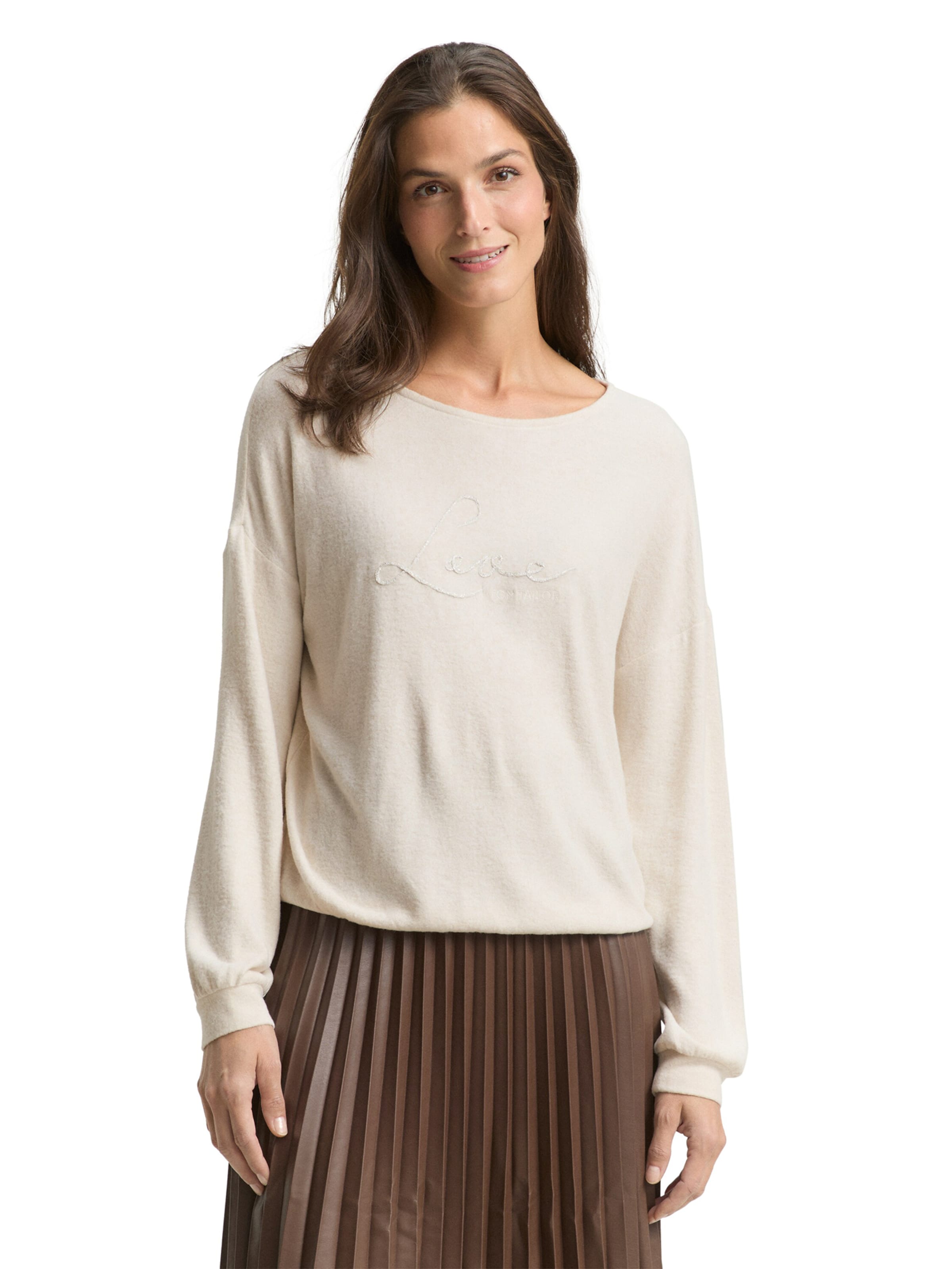 TOM TAILOR Sweater in Beige: front