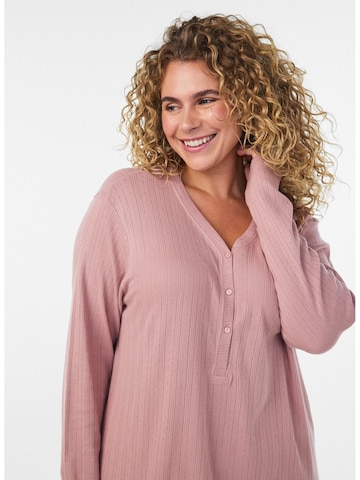 Zizzi Nachthemd 'POINTY' in Pink