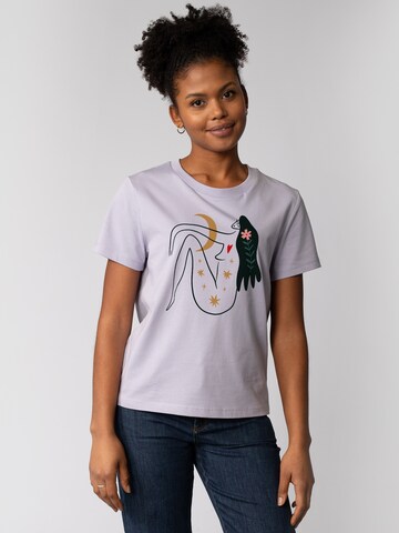 Watapparel Shirt 'Love And Flex' in Lila: voorkant