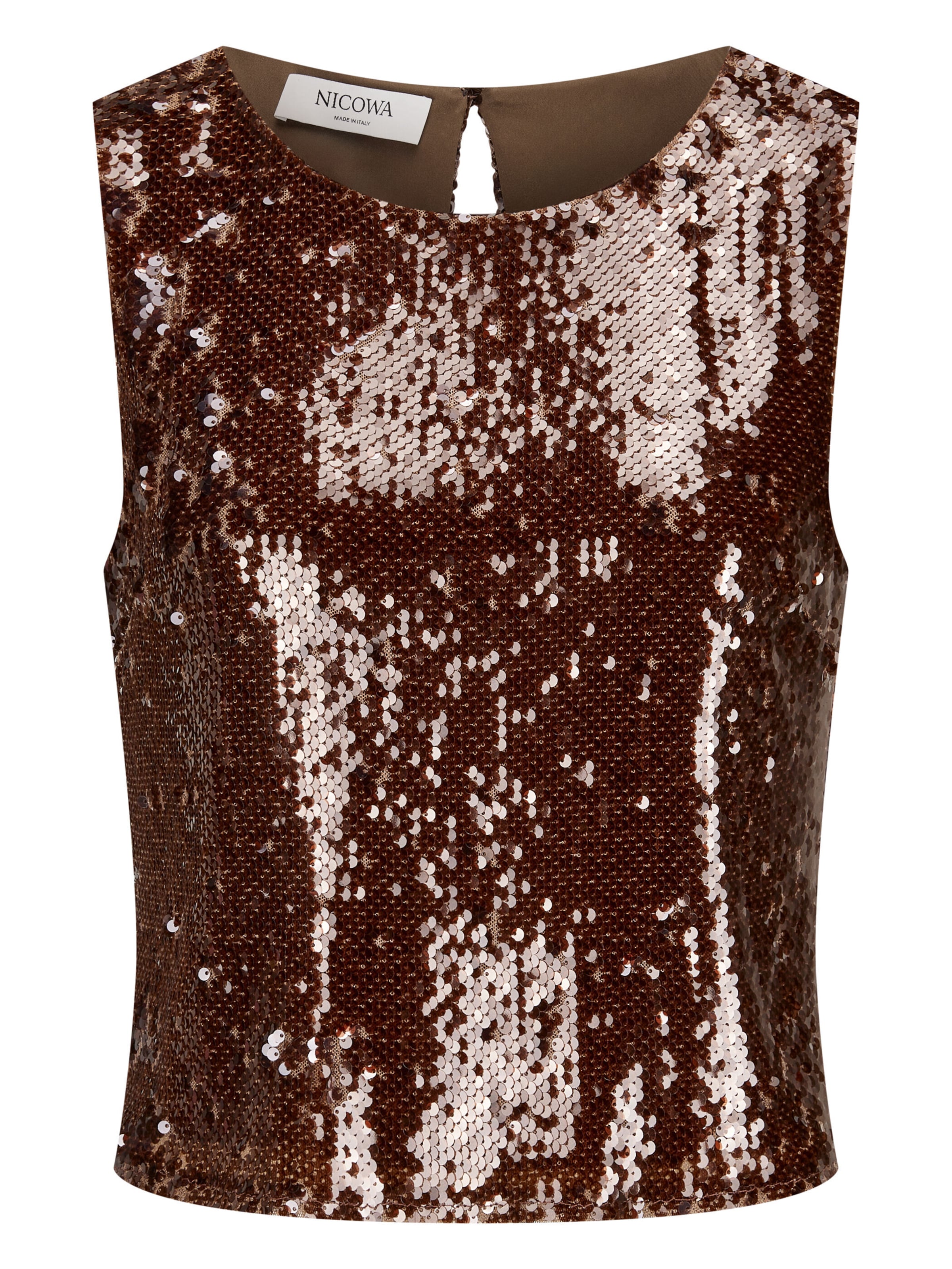 Nicowa Top 'TOSKALO' in Bruin: voorkant