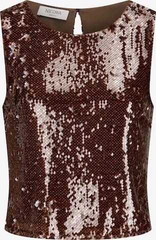 Nicowa Top 'TOSKALO' in Bruin: voorkant