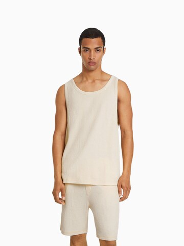 T-Shirt Bershka en beige : devant