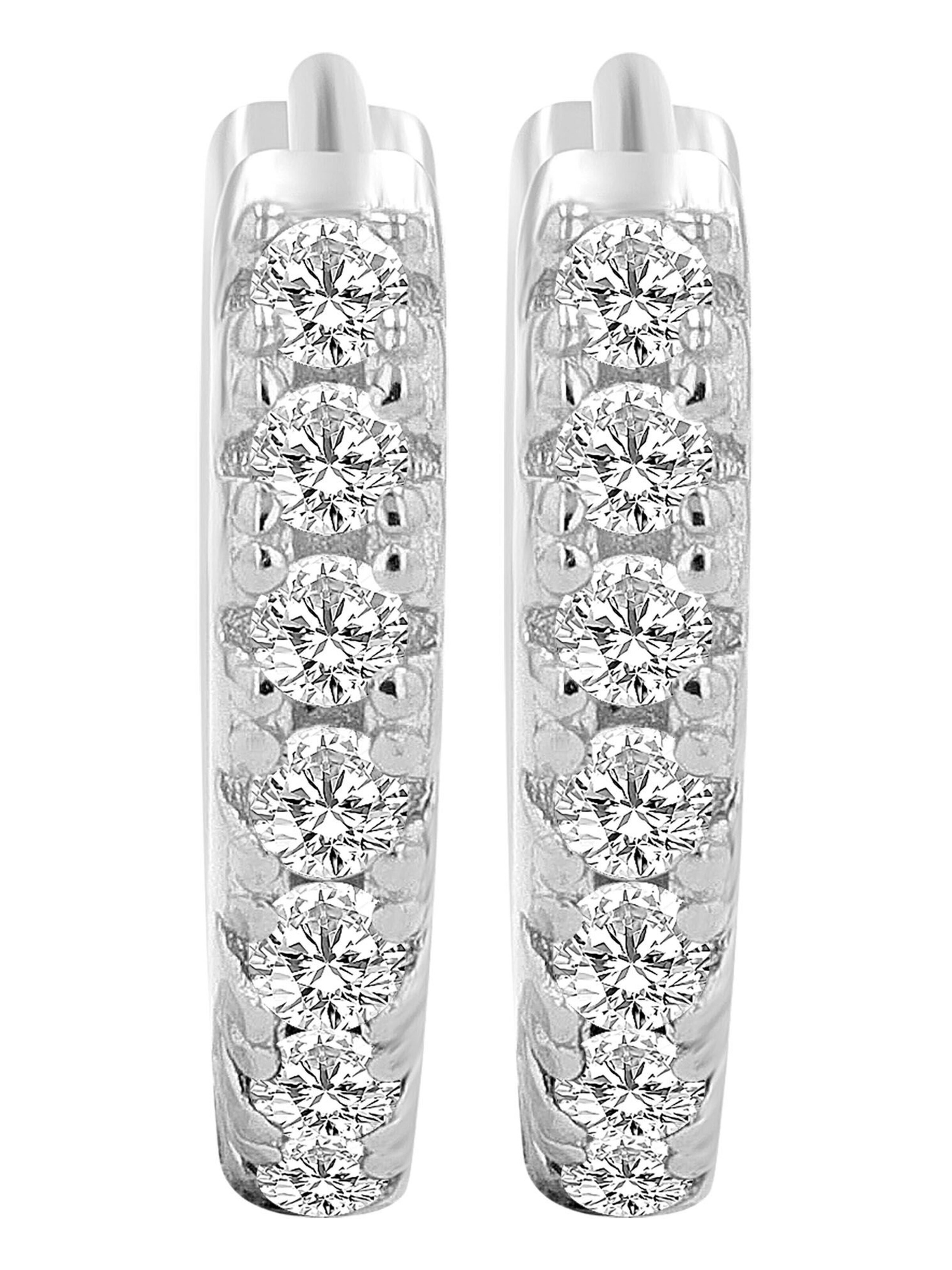 Akzent Earrings '"Mila" aus 925 Sterlingsilber, rhodiniert, langlebig' in Silver: front