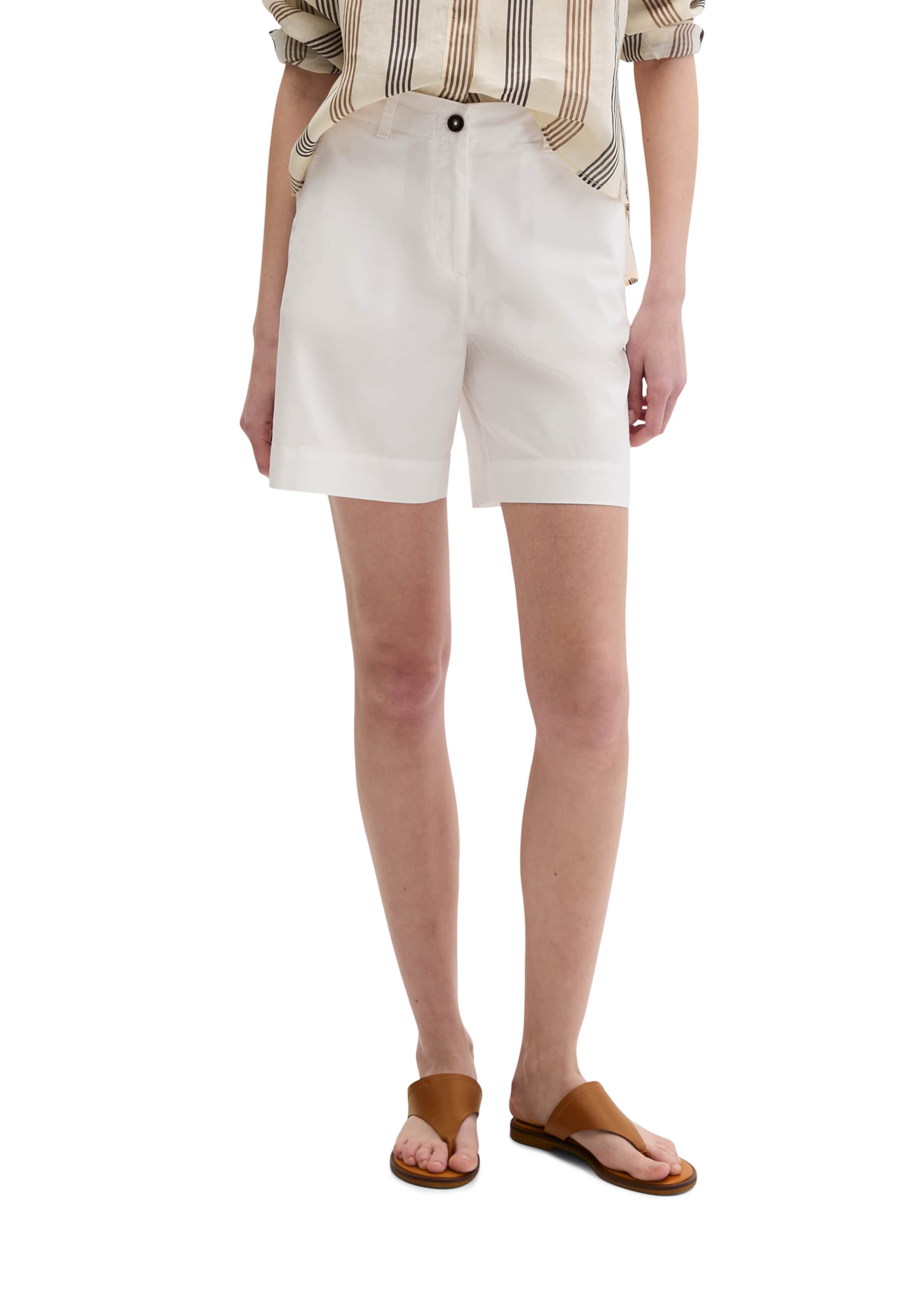 Loosefit Pantalon 'Lande' Marc O'Polo en blanc : devant