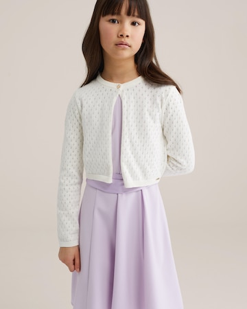 WE Fashion Knit cardigan in White: front