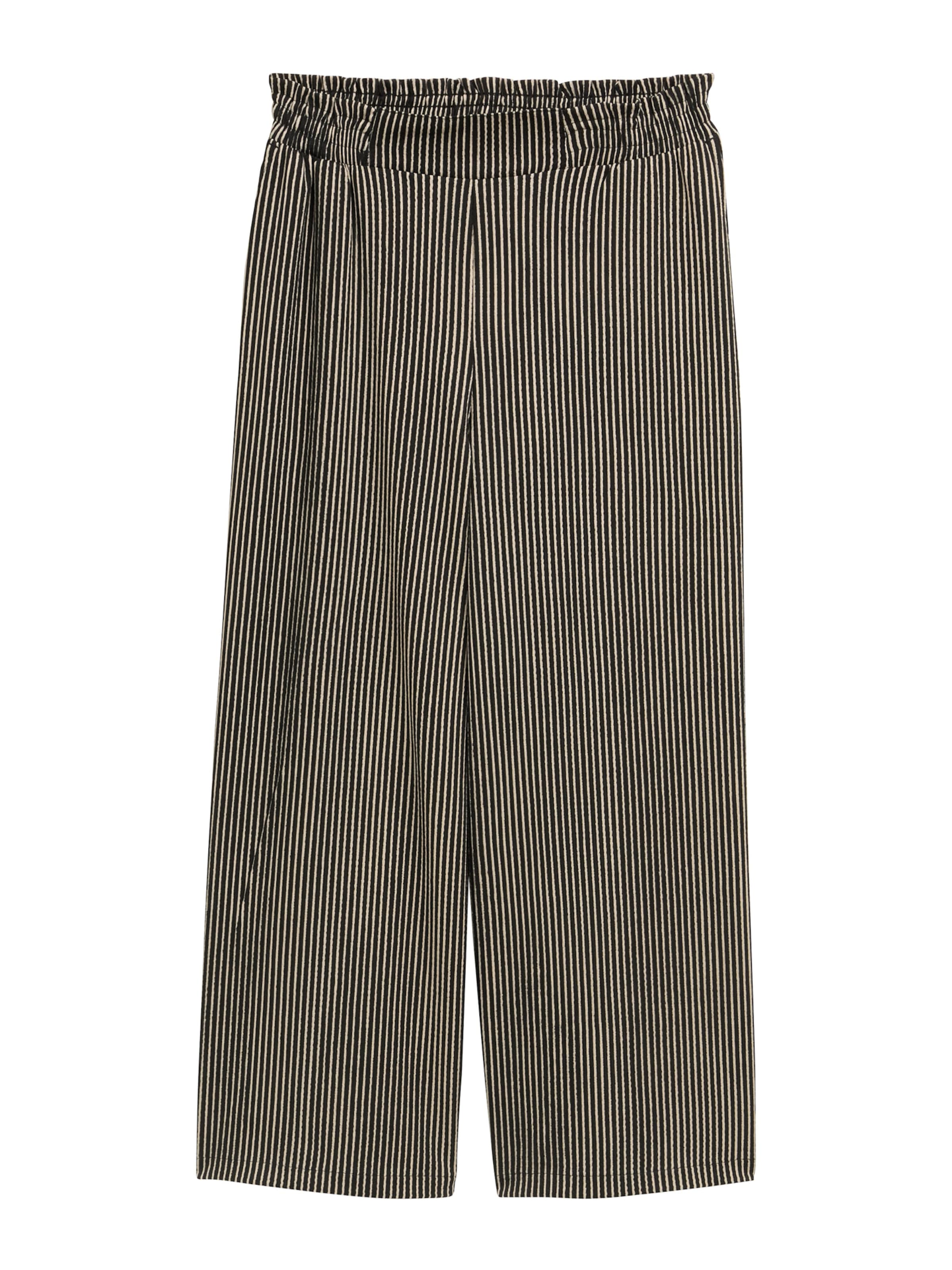 TOM TAILOR DENIM Szeroka nogawka Spodnie w kolorze czarny: przód