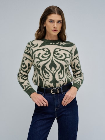 Salsa Jeans Trui in Groen: voorkant