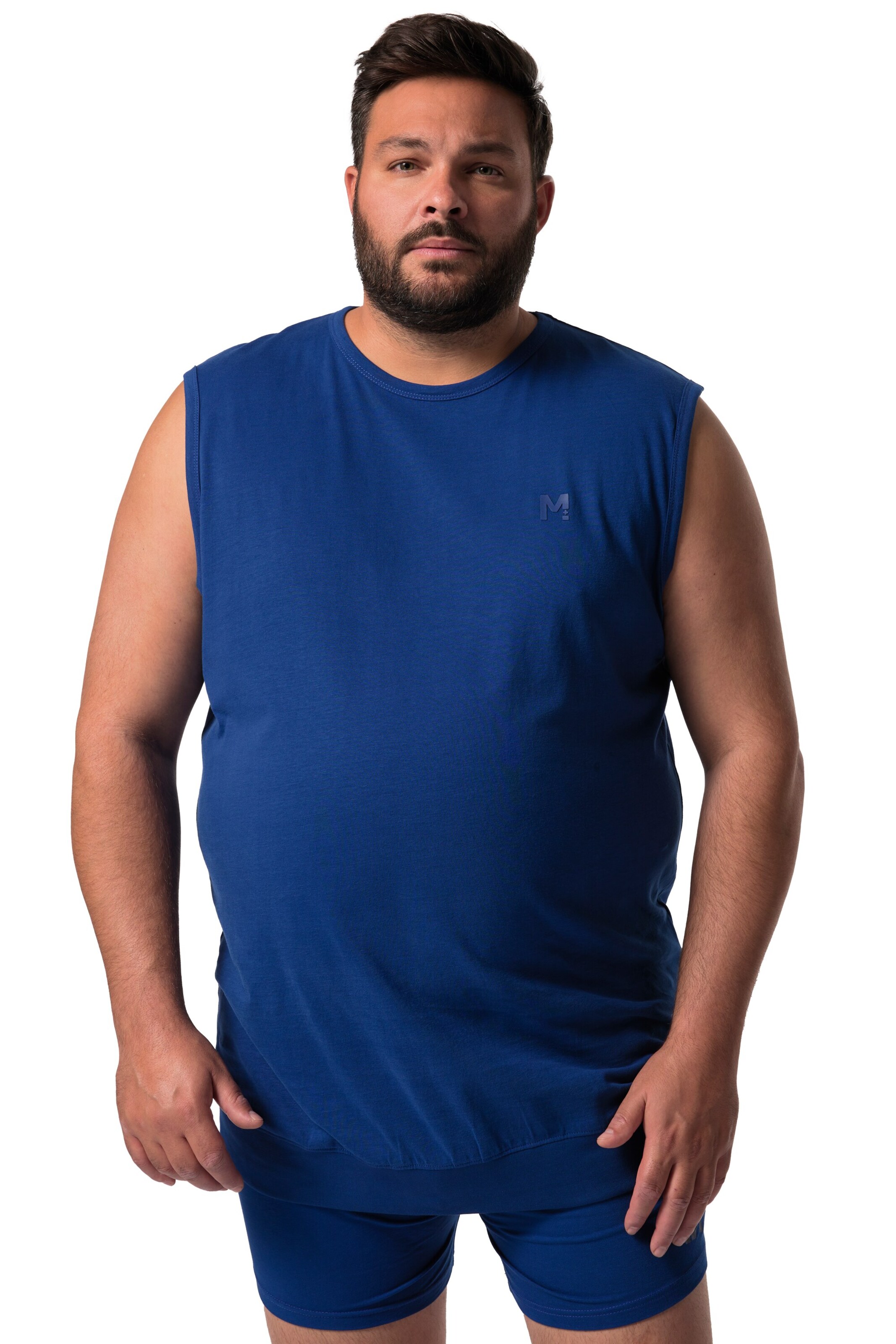 Men Plus Undershirt in Blue: front