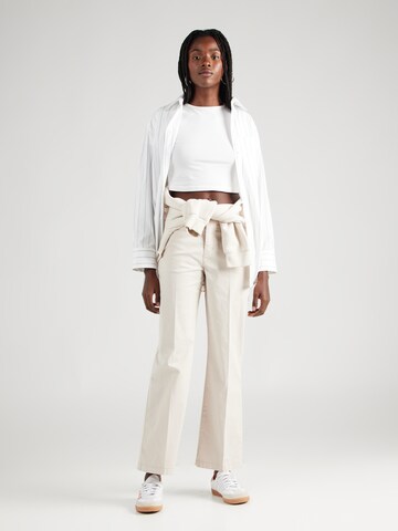 MAC Regular Trousers with creases 'Nora' in Beige
