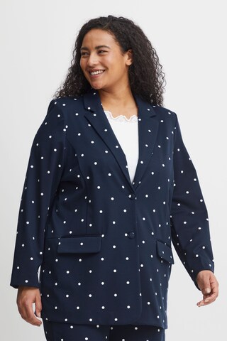 Fransa Curve Blazer 'Blenda' in Blue: front