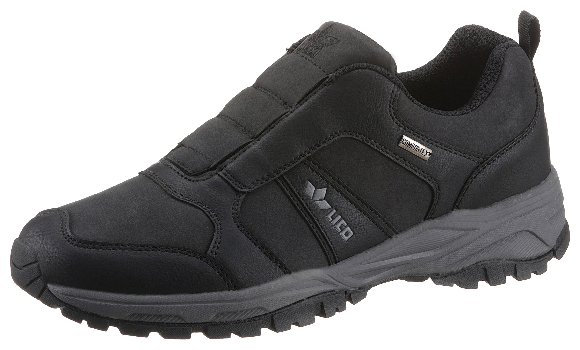 LICO Slip On 'Angers' in Schwarz: Vorderseite