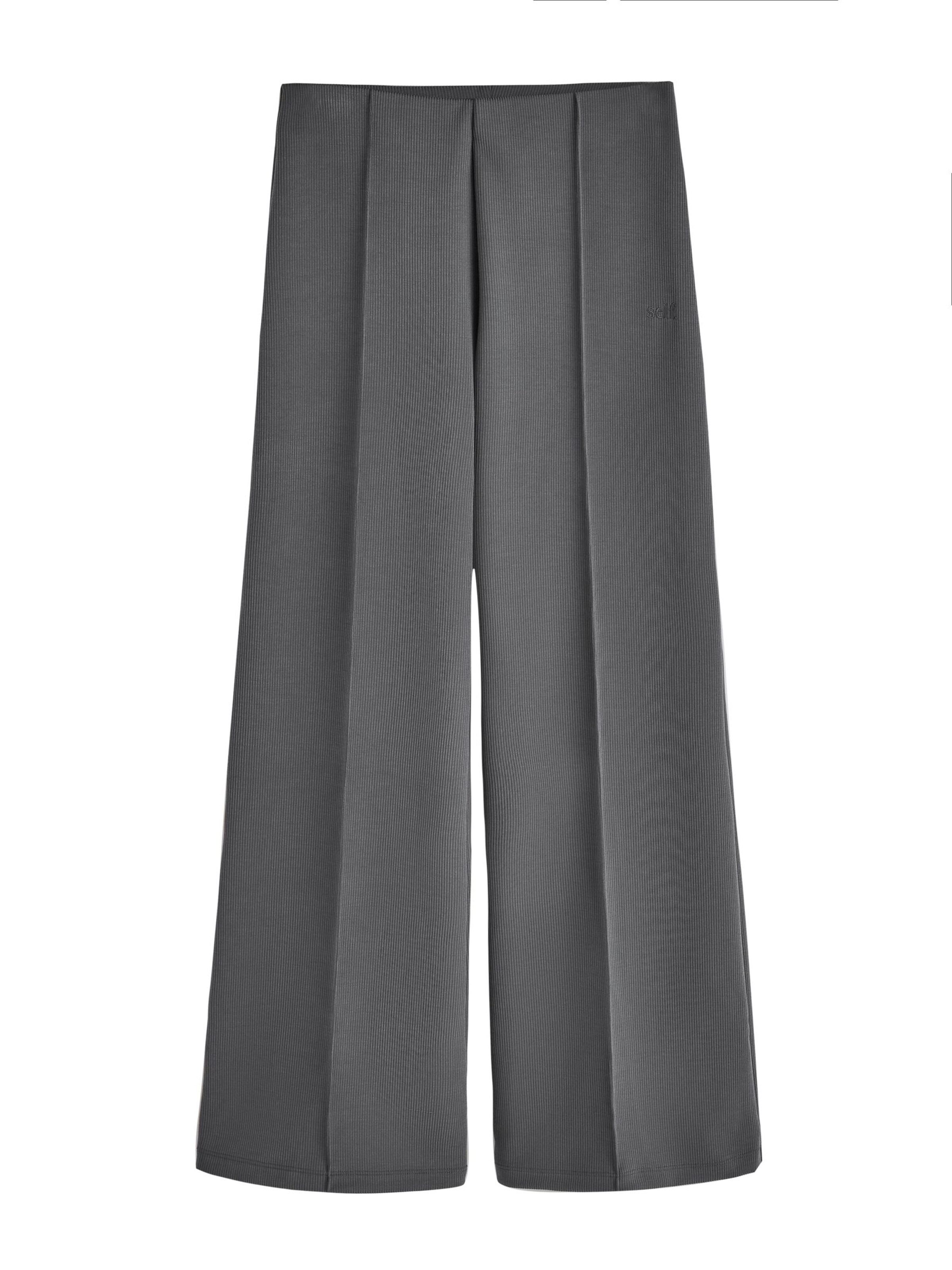 Wide leg Pantaloni di self. in grigio: frontale