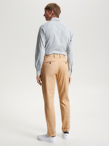 TOMMY HILFIGER Tapered Pleated Pants 'Hampton' in Beige