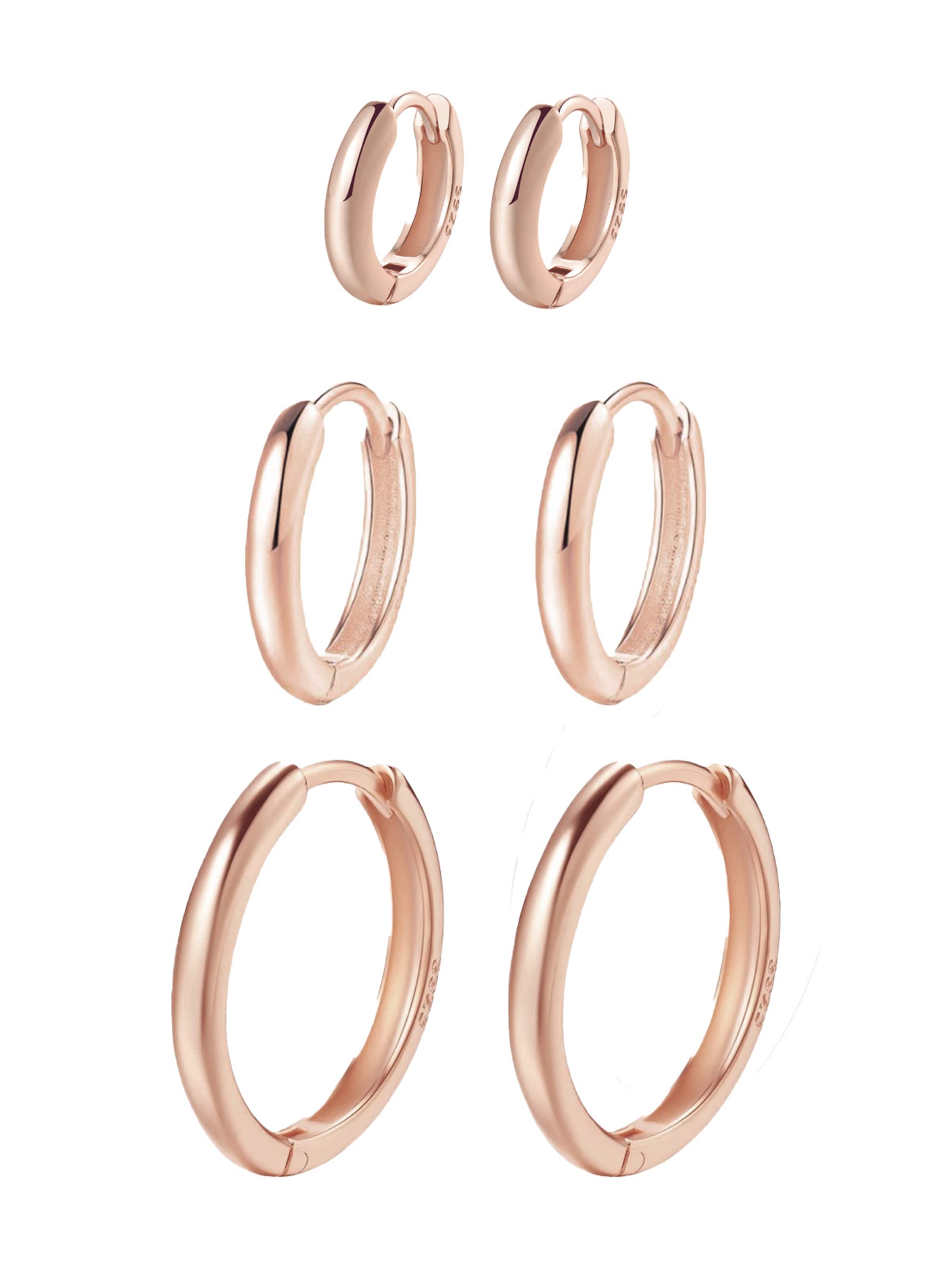 Hey Happiness Earrings 'Trio Hoops' in Gold: front