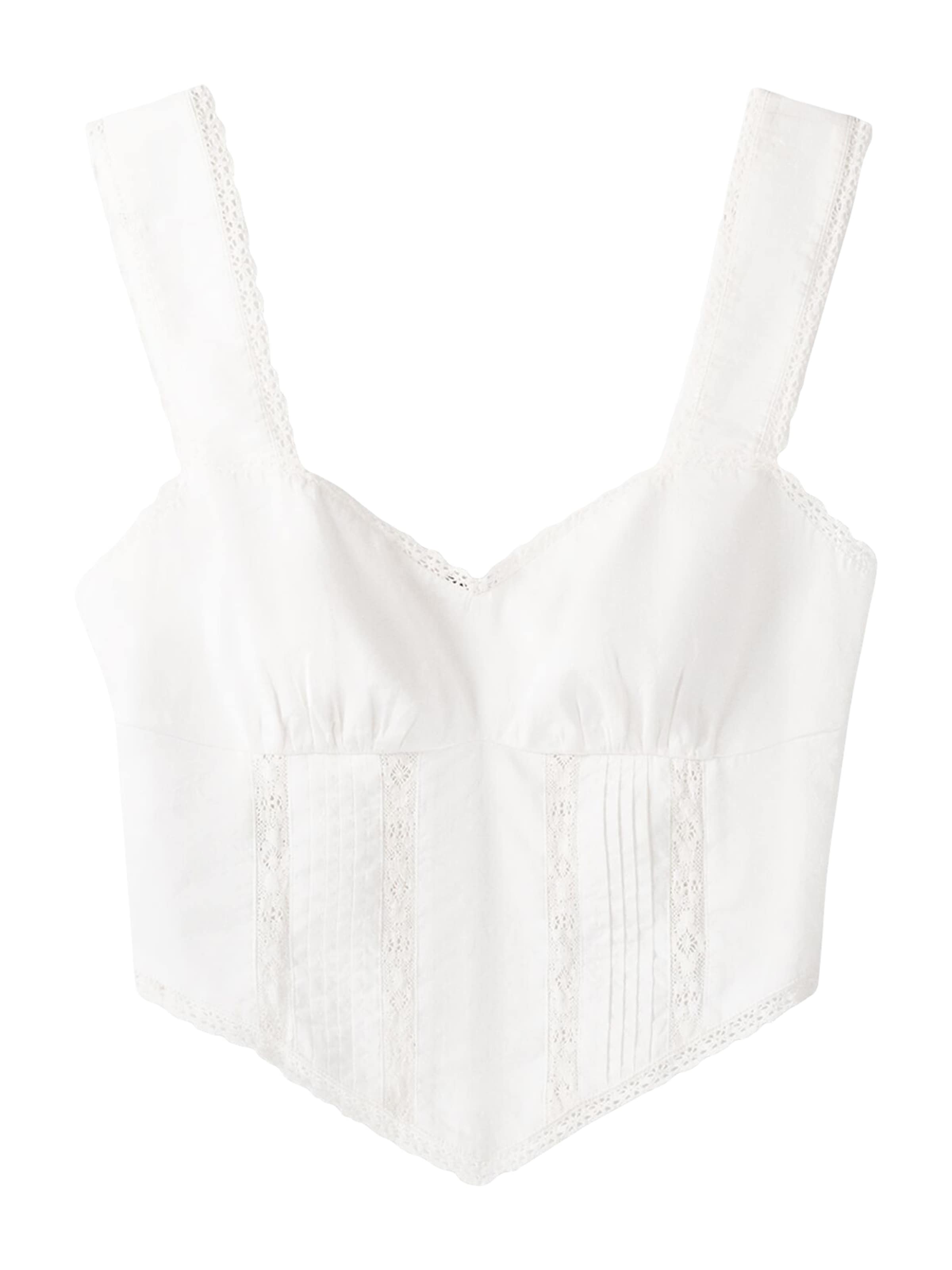 Bershka Top - Biela: predná strana