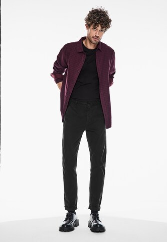Street One MEN Slimfit Hose in Schwarz