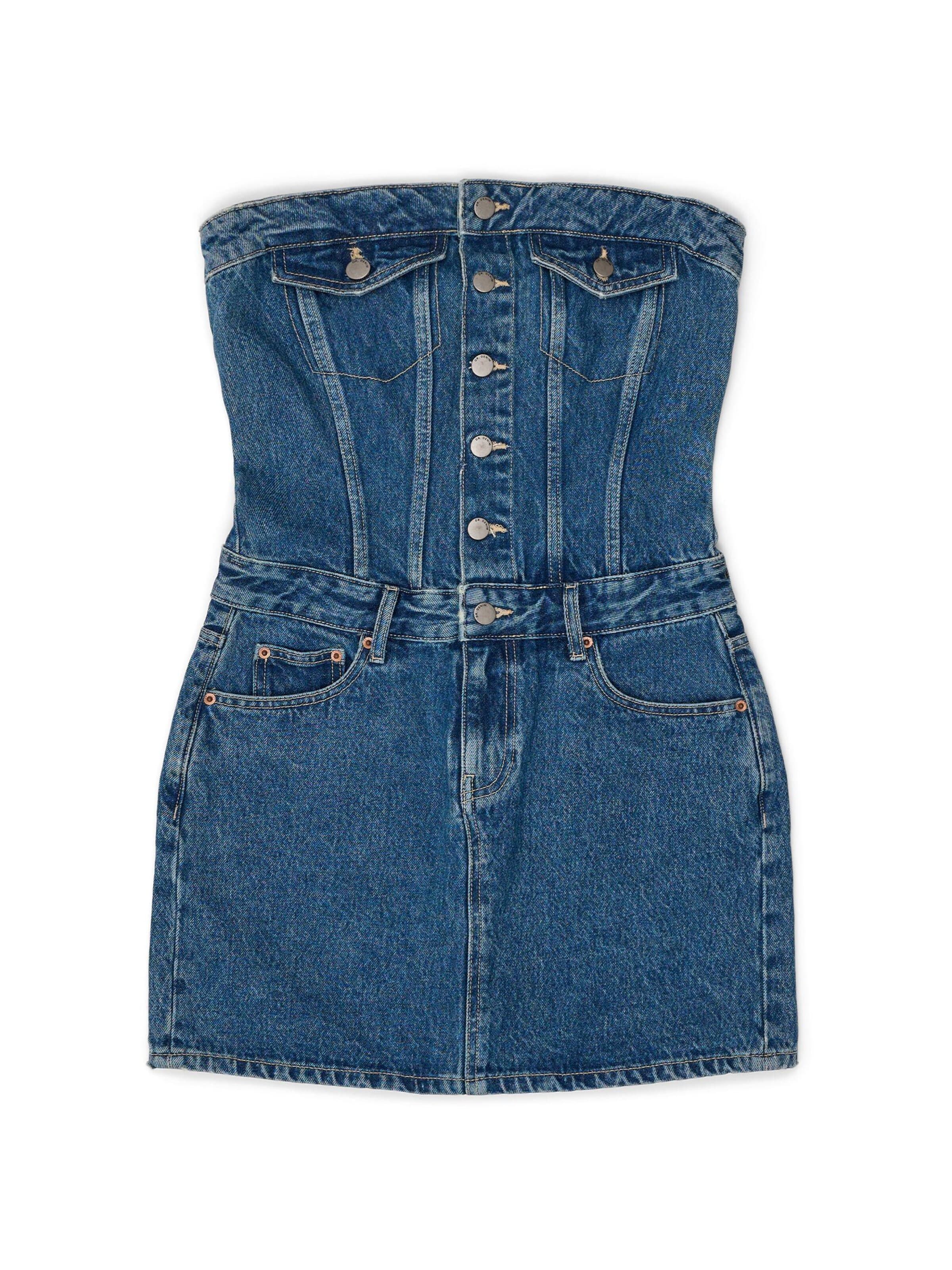 Dr. Denim Jurk 'Carlisle Dress' in Blauw: voorkant