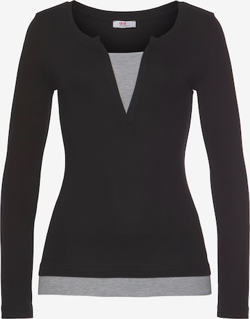 FLASHLIGHTS Langarmshirt in Schwarz: Vorderseite