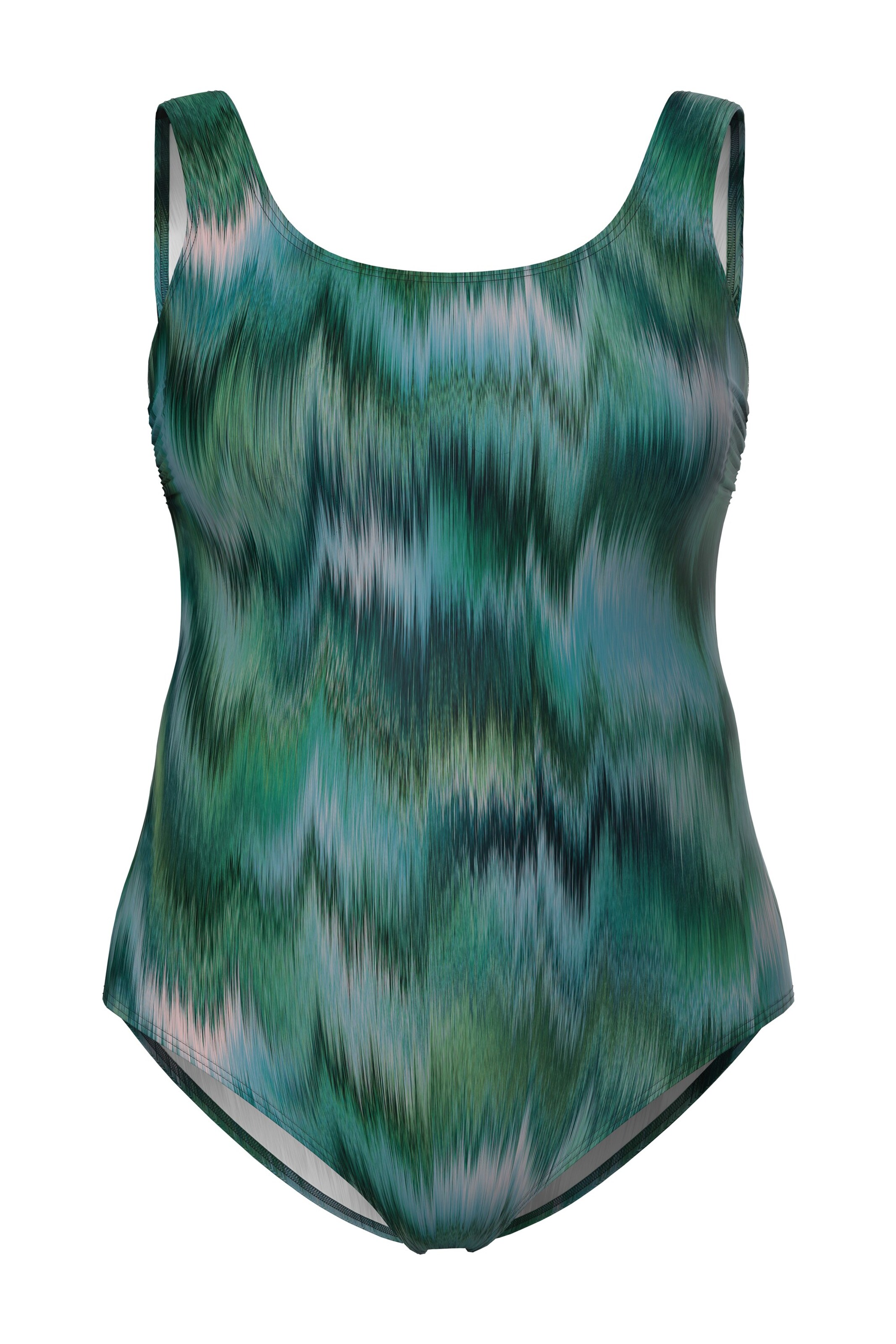 Ulla Popken Bandeau Swimsuit in Green: front