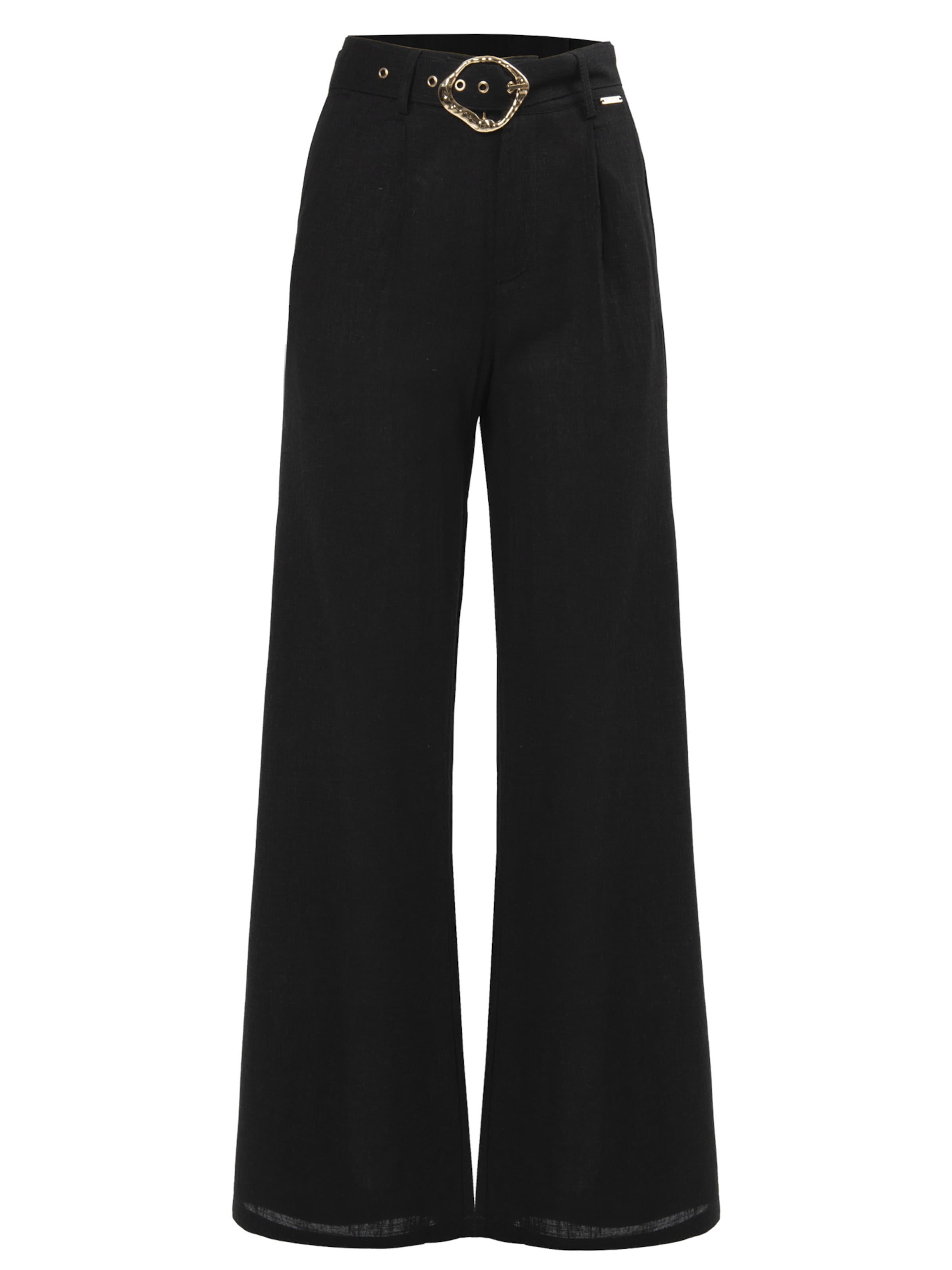 Influencer Loosefit Παντελόνι πλισέ σε μαύρο: μπροστά