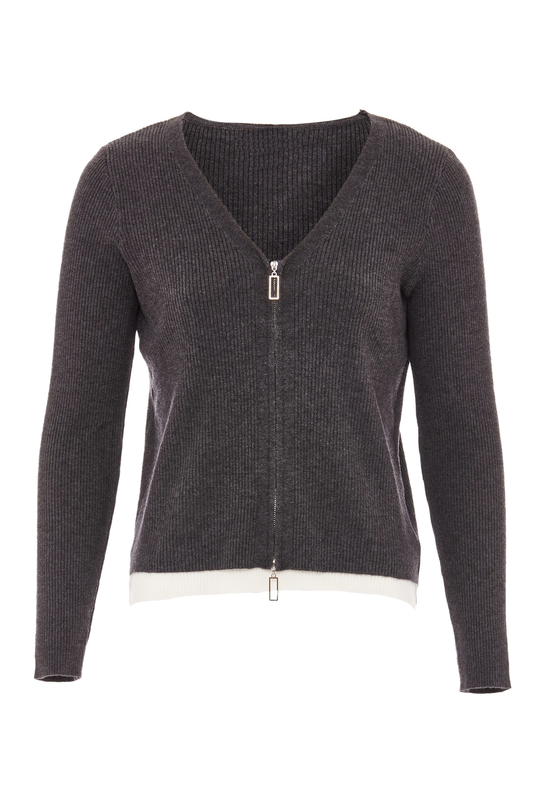 LEOMIA Knit cardigan in Grey: front