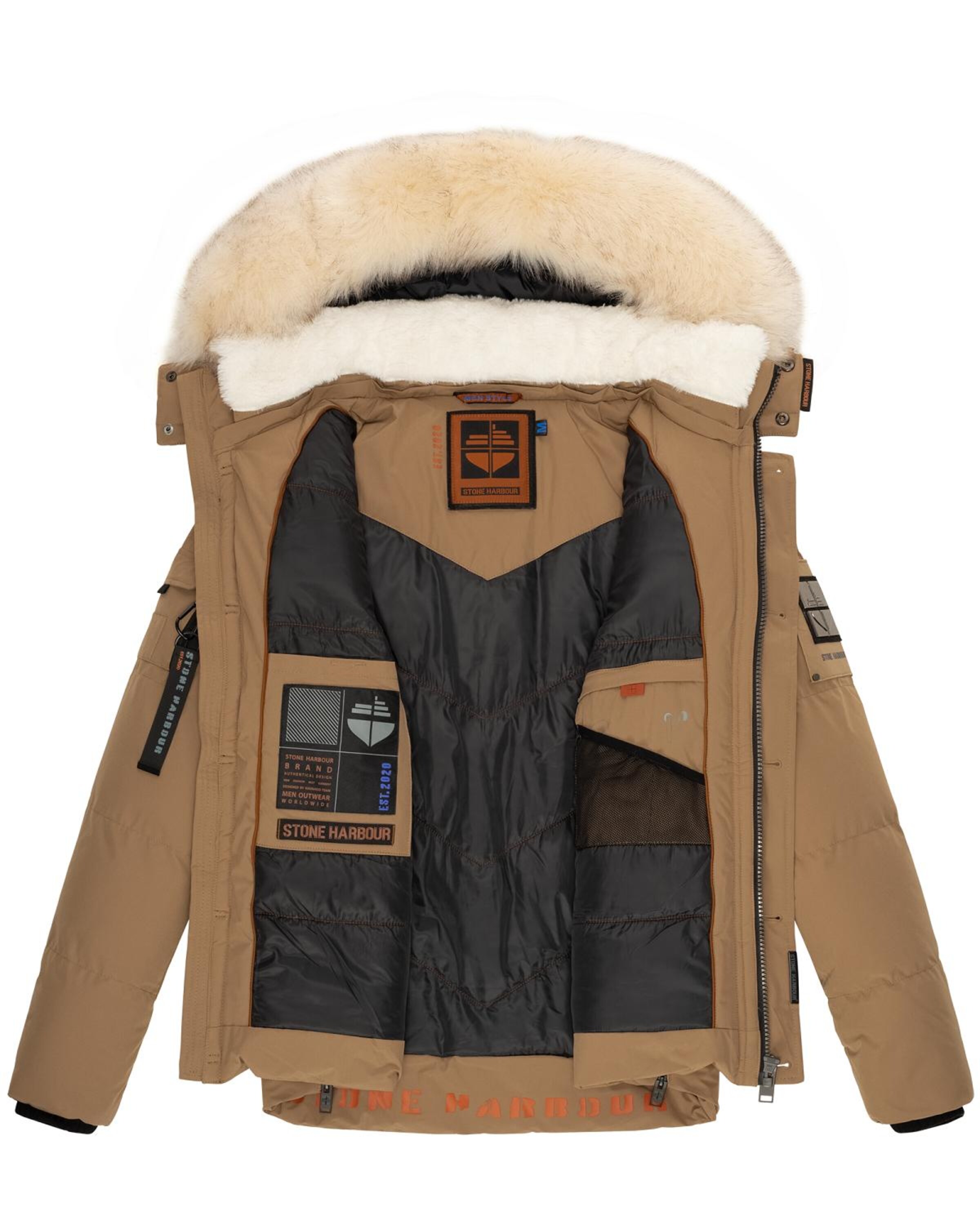 STONE HARBOUR Zimná bunda 'Halvaar' - Hnedá