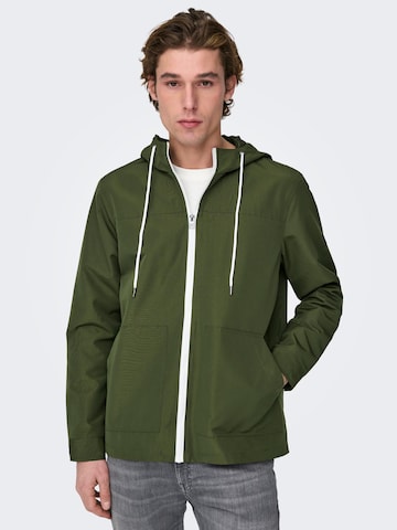 Veste mi-saison 'MATT' Only & Sons en vert : devant