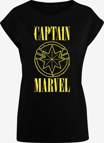 Maglietta 'Captain Marvel - Grunge' di ABSOLUTE CULT in nero: frontale