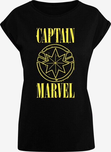 ABSOLUTE CULT T-Shirt 'Captain Marvel - Grunge' in gelb / schwarz, Produktansicht